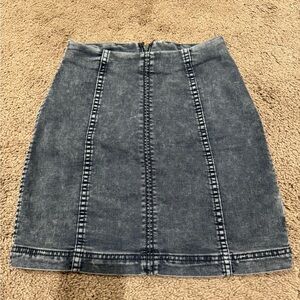 Size 0 Free People Denim Mini Skirt - Charcoal